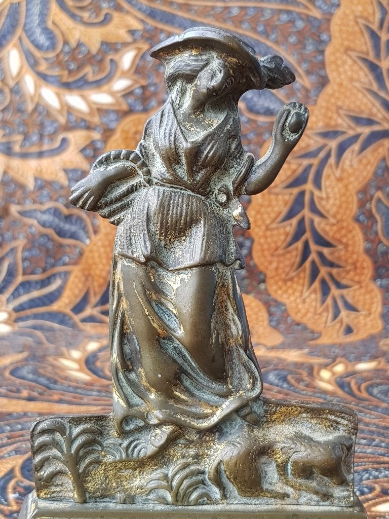 Antiek stel haard beeldjes uit Engeland van man en vrouw., Antiek en Kunst, Antiek | Koper en Brons, Ophalen of Verzenden, Koper