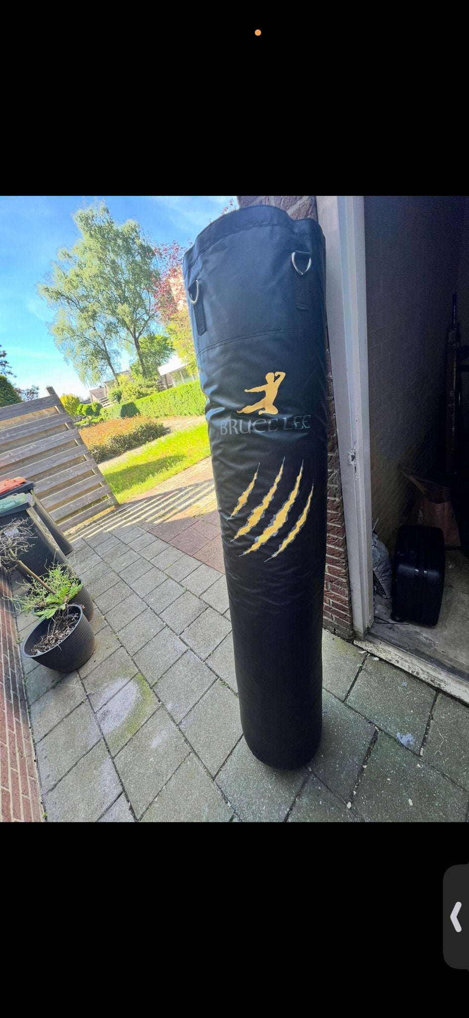 Bokszak 180 cm 80 kg met ophangketting en beugel, Ophalen, Gebruikt, Bokszak