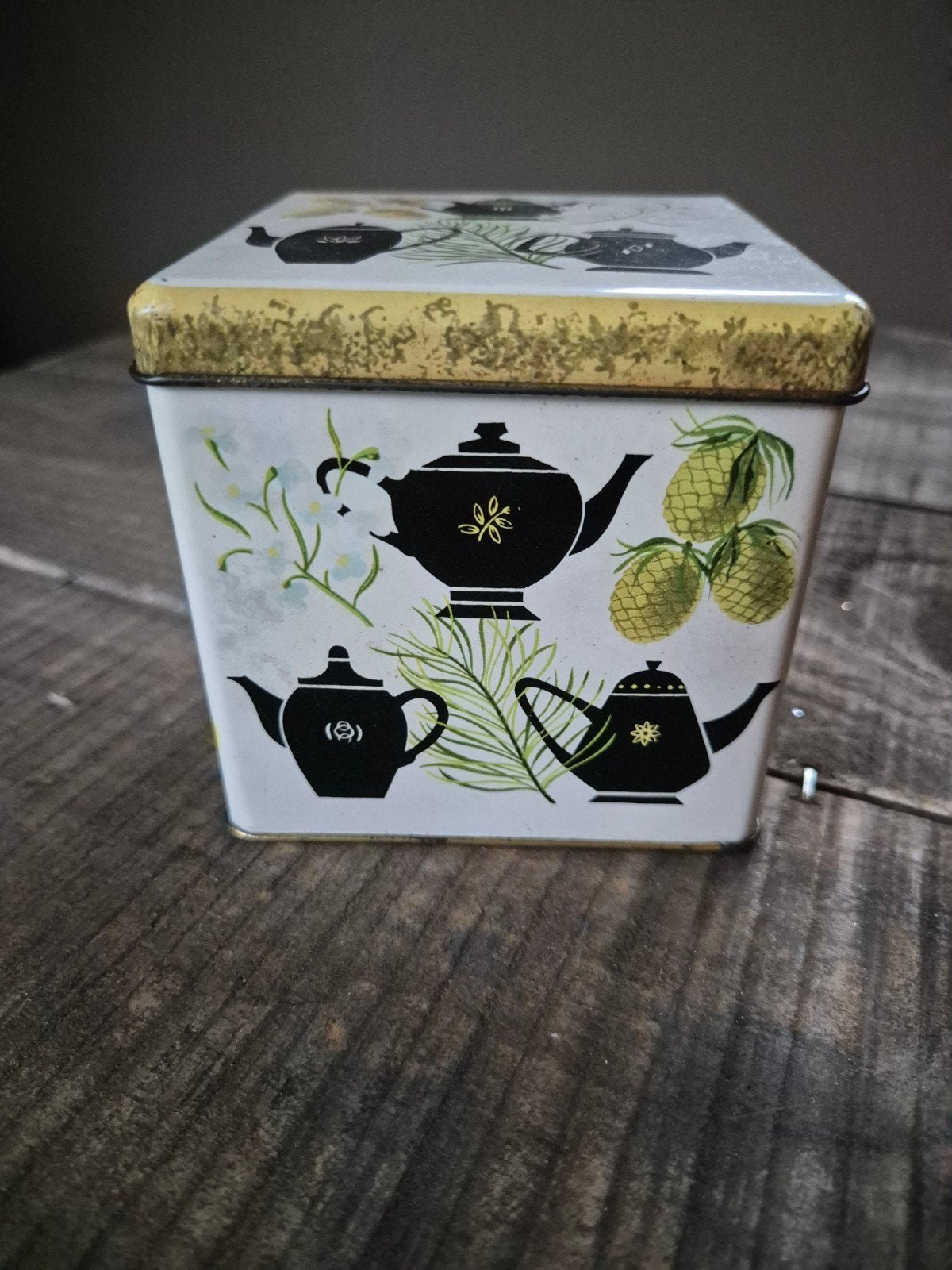Blik met thee/koffie potten, Ophalen of Verzenden