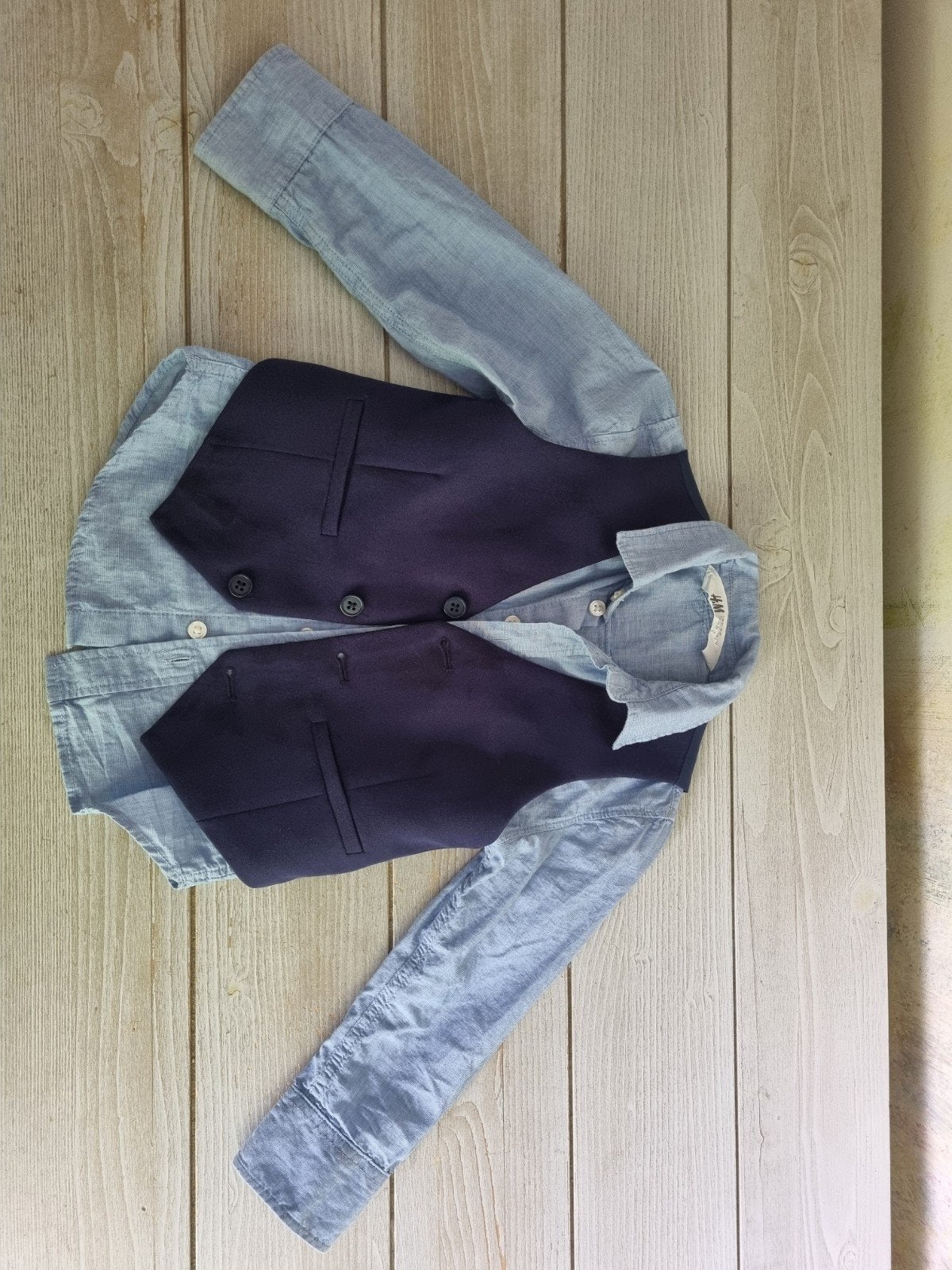 H&M Jongens Overhemd en Gilet Set - Maat 92, Ophalen of Verzenden, Zo goed als nieuw, H&M, Jongen