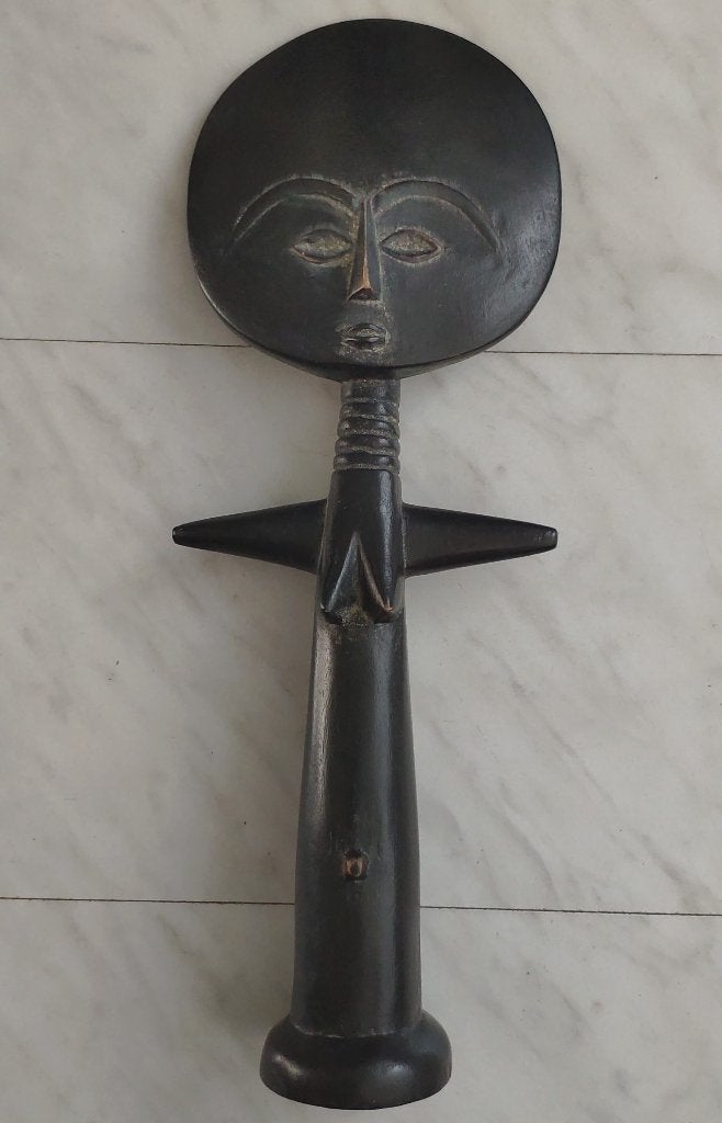 Vintage Ashanti vruchtbaarheidspop Ghana 35 cm zwangerschap, Antiek en Kunst, Kunst | Niet-Westerse kunst, Afrika, 35 cm, Ophalen