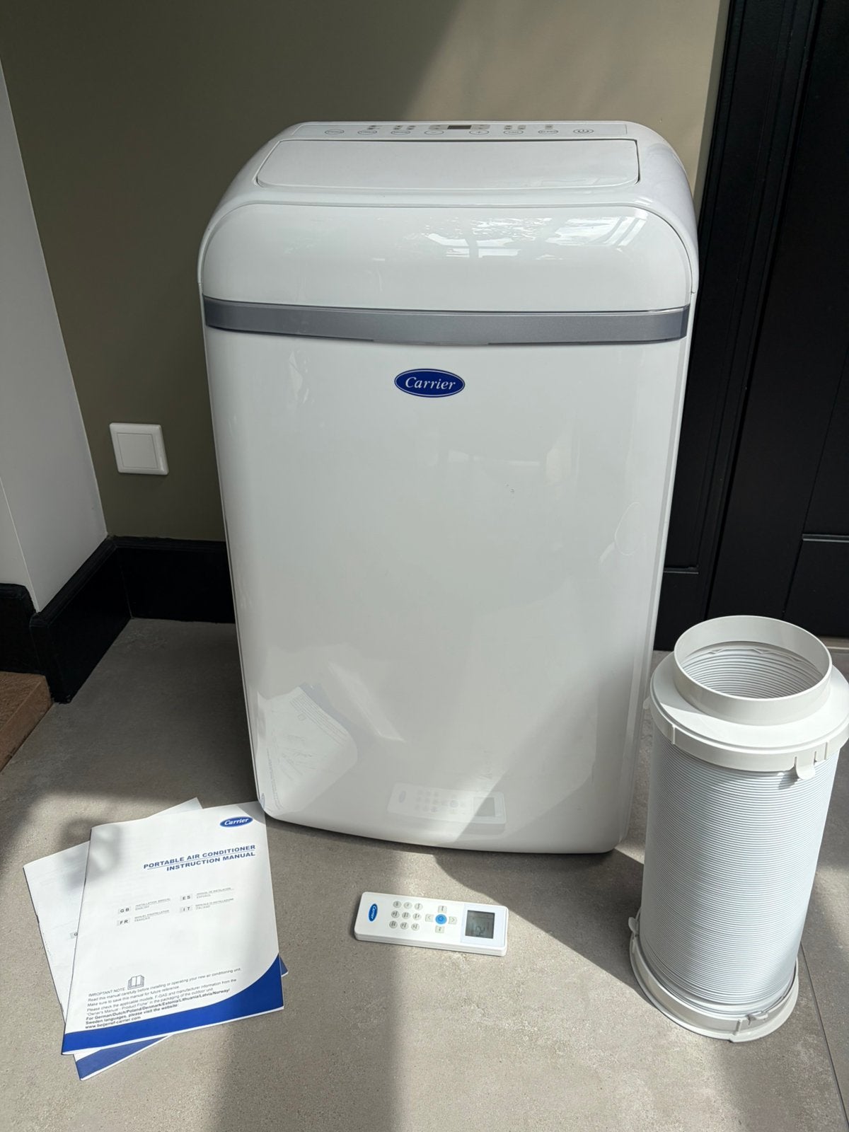 Carrier Mobiele Airco 3.5kW Koelen & Ontvochtigen, Ophalen, Minder dan 60 m³, 3 snelheden of meer, Zo goed als nieuw