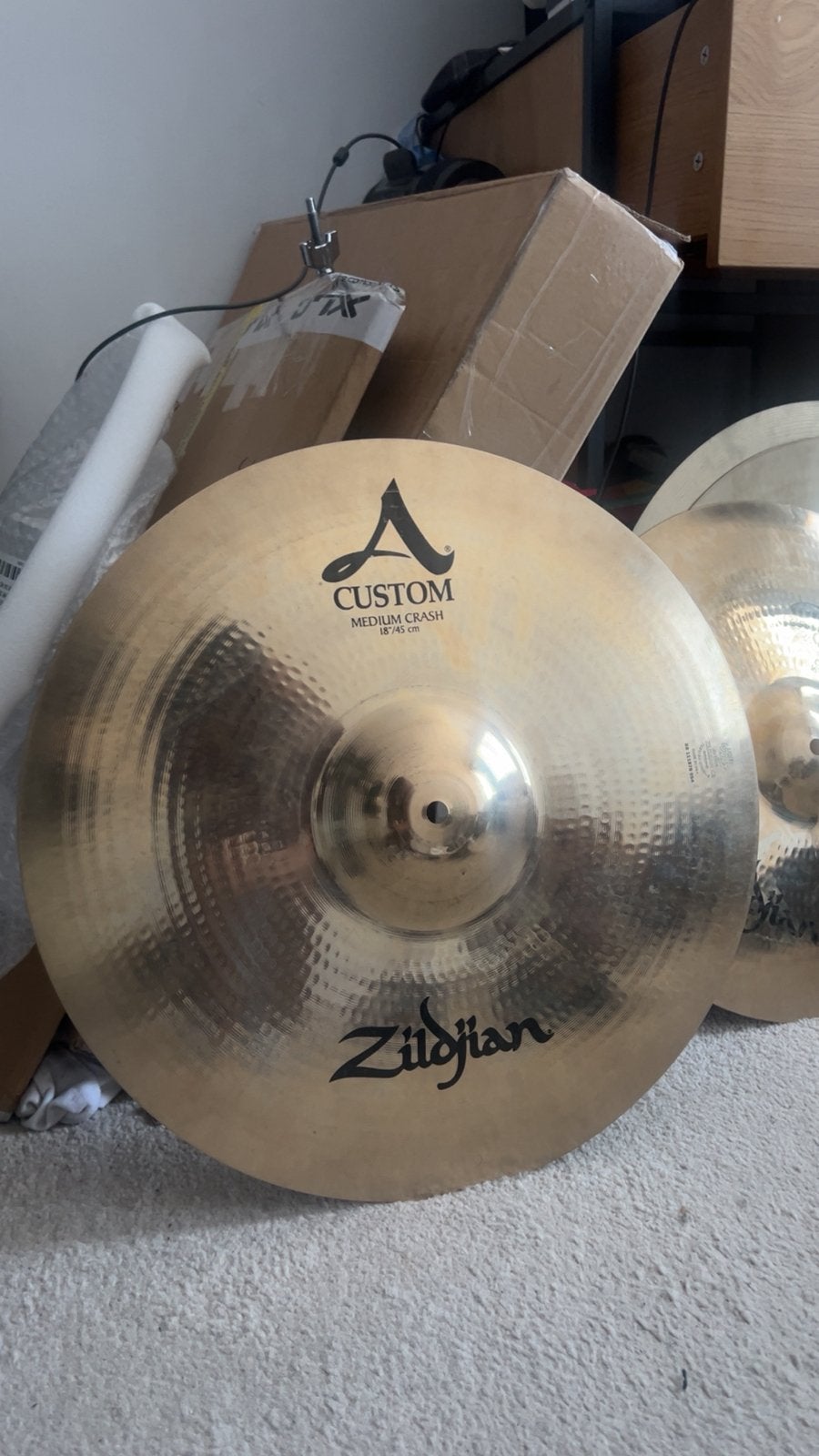 18” Zildjian A Custom Medium Crash +16” A Custom Crash, Muziek en Instrumenten, Instrumenten | Onderdelen, Ophalen of Verzenden