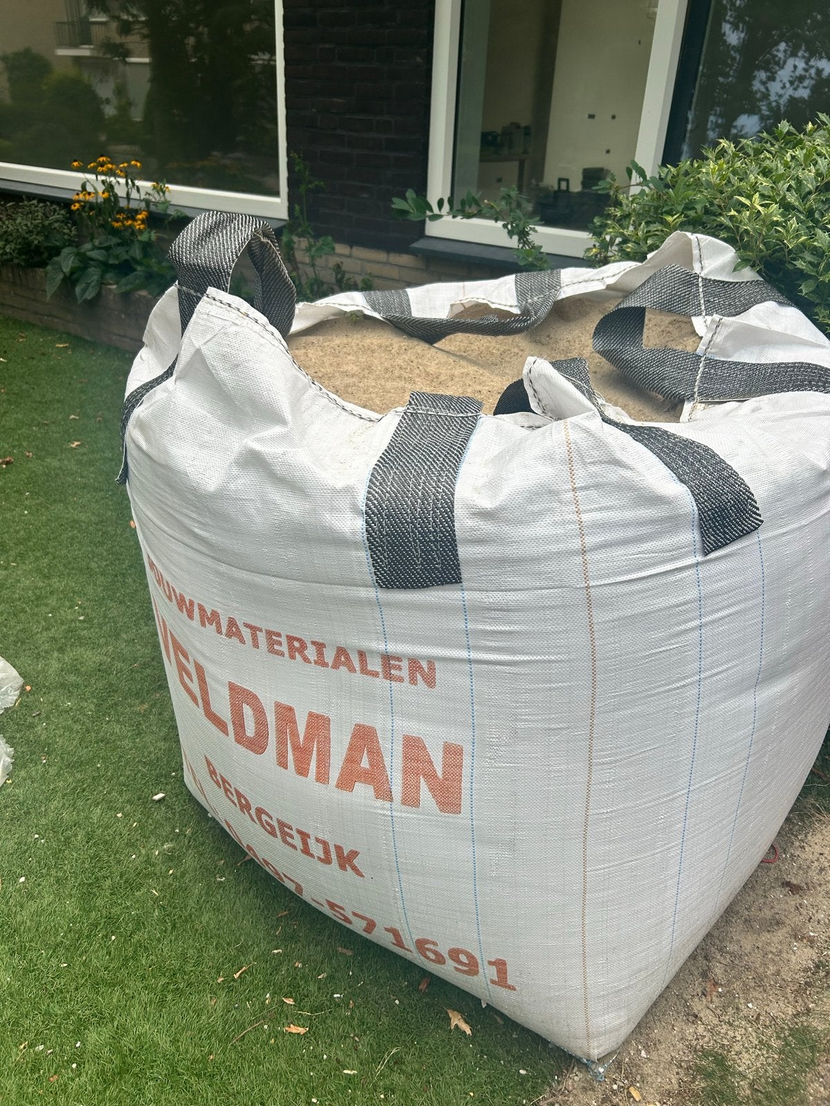 Big bag metselzand, Ophalen, Gebruikt