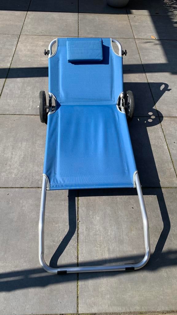 Strandstoel/ kar op wielen, Ophalen of Verzenden, Opvouwbaar, Gebruikt