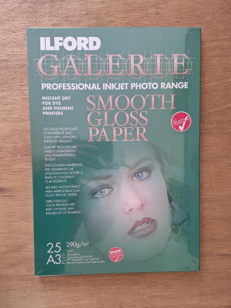 Fotopapier Ilford A3+ (25 vel/ 290 gram/m2), Ophalen of Verzenden, Nieuw, Ilford