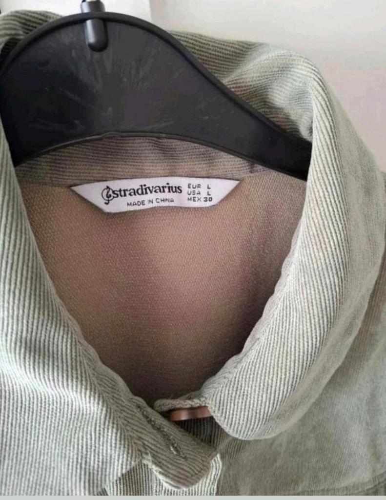 Stradivarius overshirt/blouse lichtgroen – maat L, Maat 38/40 (M), Ophalen of Verzenden, Zo goed als nieuw, Stradivarius