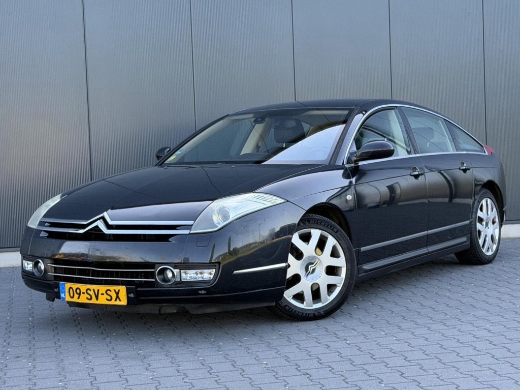 Citroën C6 3.0 V6 24V AUT 2006 hagelschade., Auto's, Citroën, Dealer onderhouden, Zwart, C6, 2946 cc