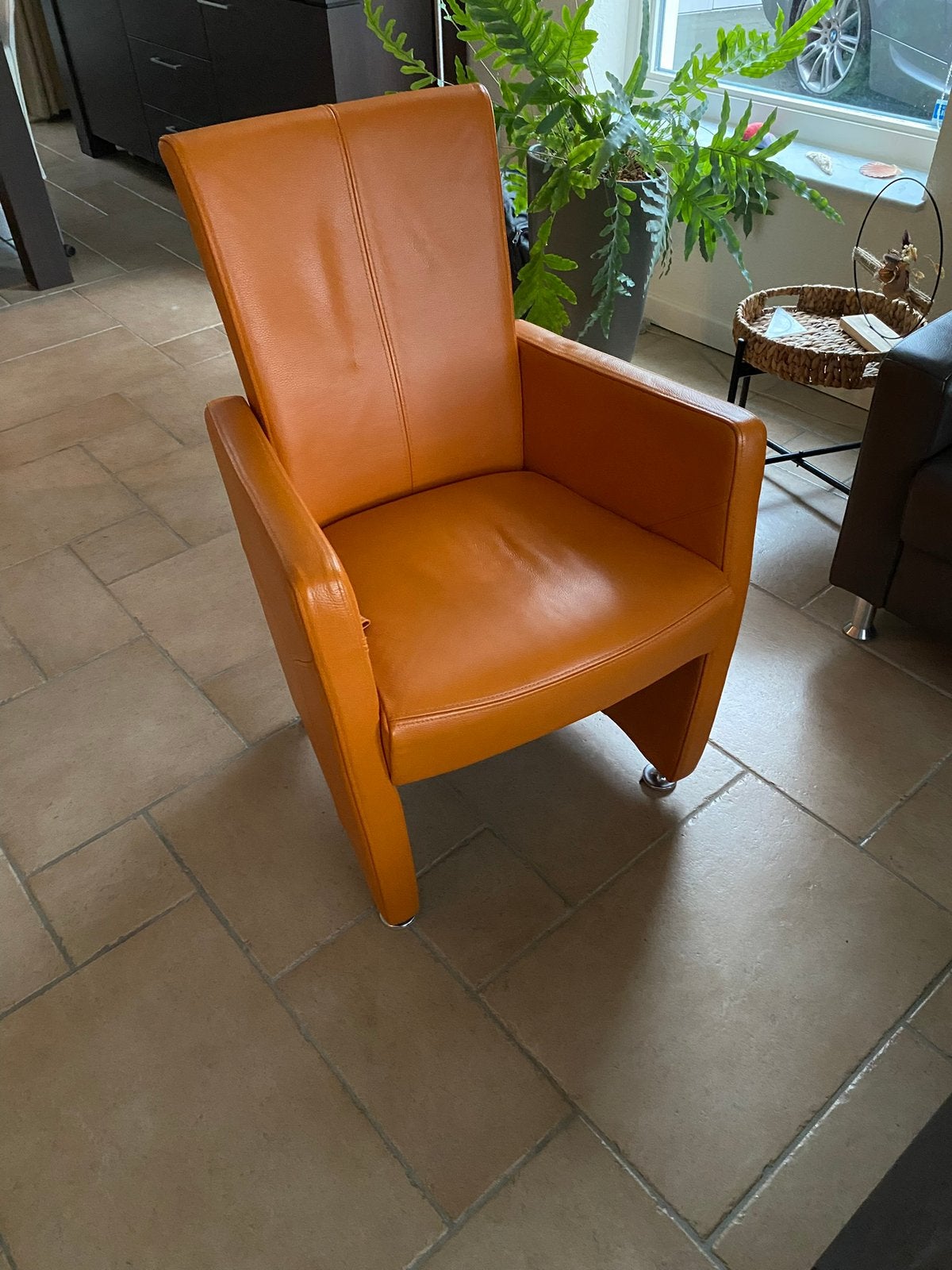 Nette leren fauteuil, Ophalen, Zo goed als nieuw