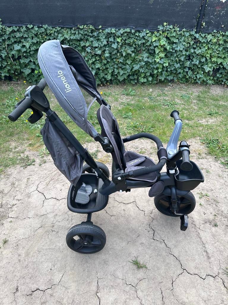 Lionelo Driewieler met Duwstang - Grijs, Fietsen en Brommers, Ophalen, Zo goed als nieuw, Velgrem, Duwstang