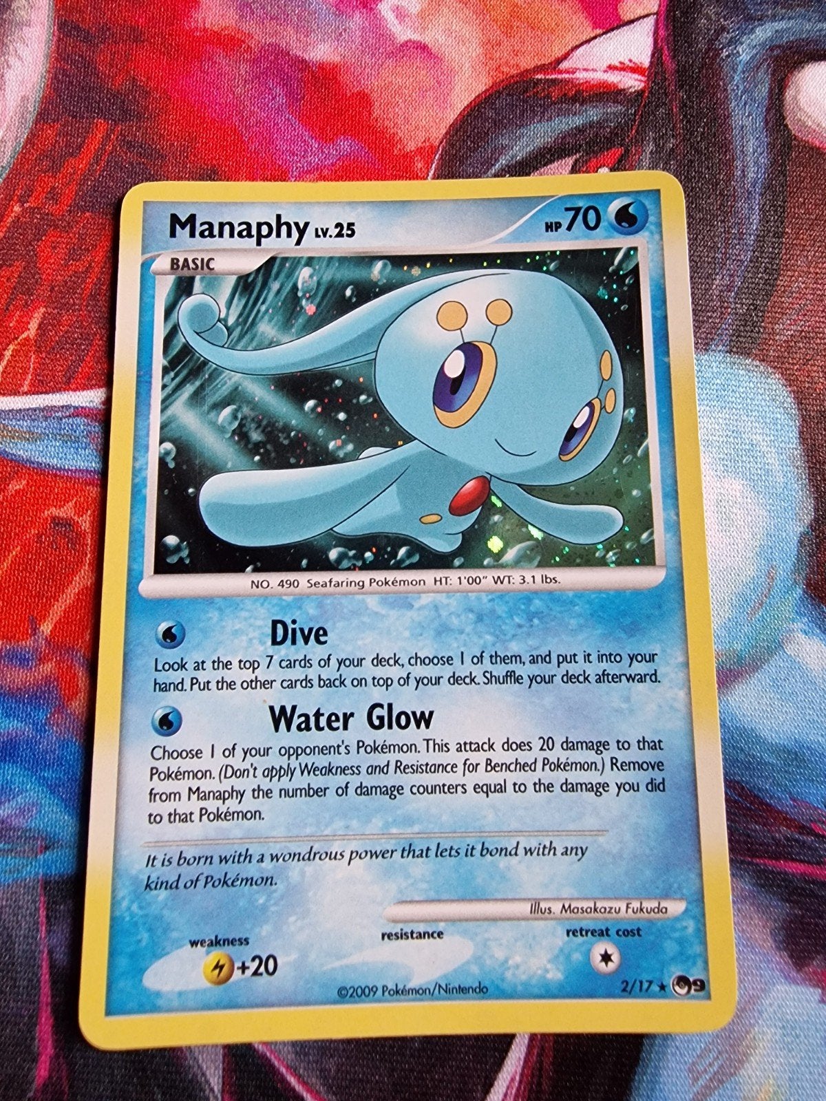 Manaphy Lv.25 Pokémon Kaart (2009) holo, Verzenden, Zo goed als nieuw, Losse kaart, Foil