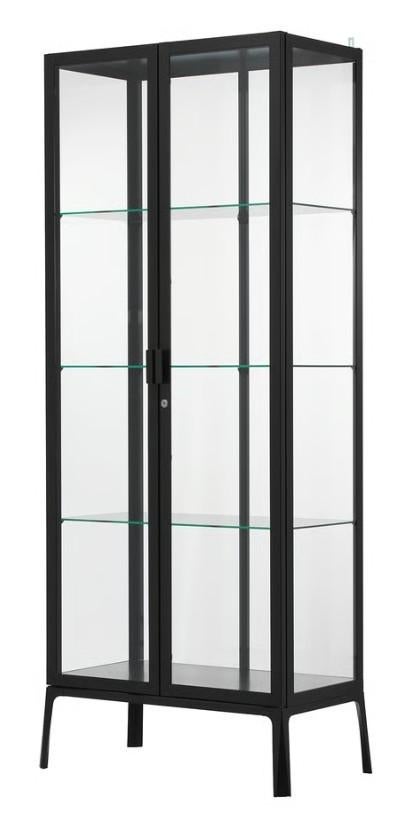 MILSBO Vitrinekast 73x175 cm antraciet IKEA, Ophalen, Met deur(en), 50 tot 100 cm, Zo goed als nieuw