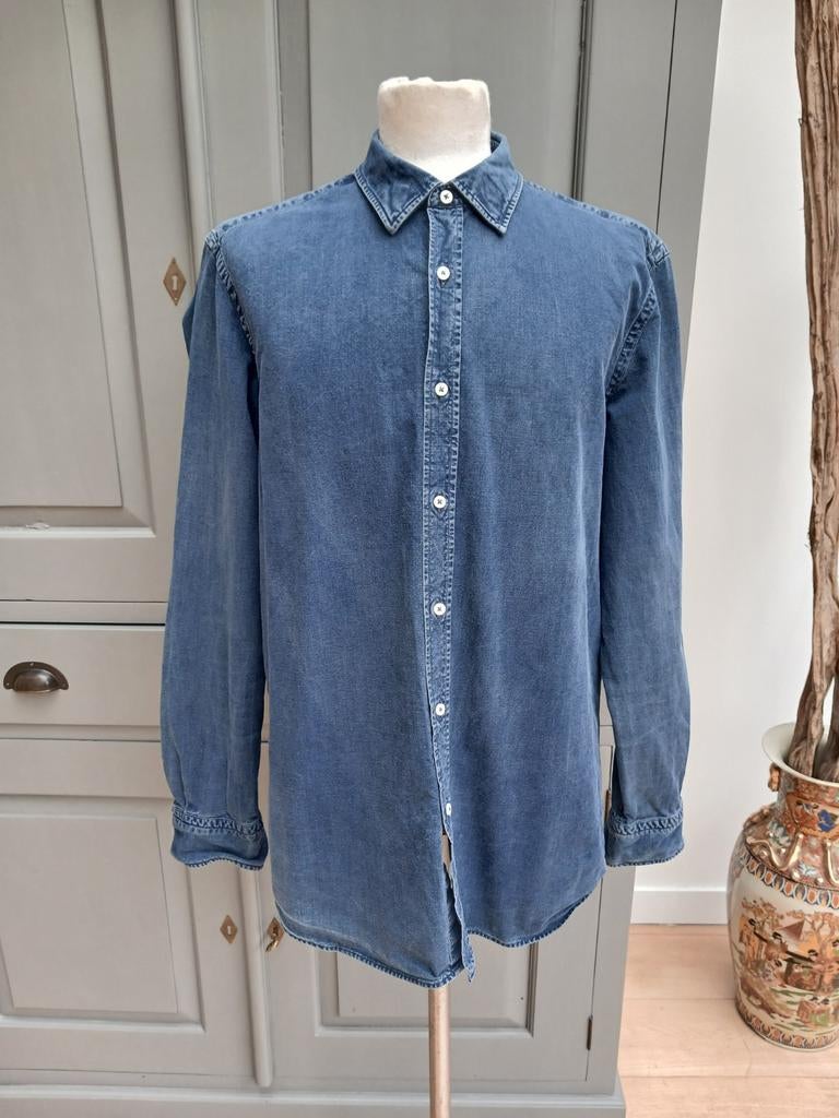 Massimo Dutti overhemd maat XL, Ophalen of Verzenden, Zo goed als nieuw, Blauw, Halswijdte 43/44 (XL)