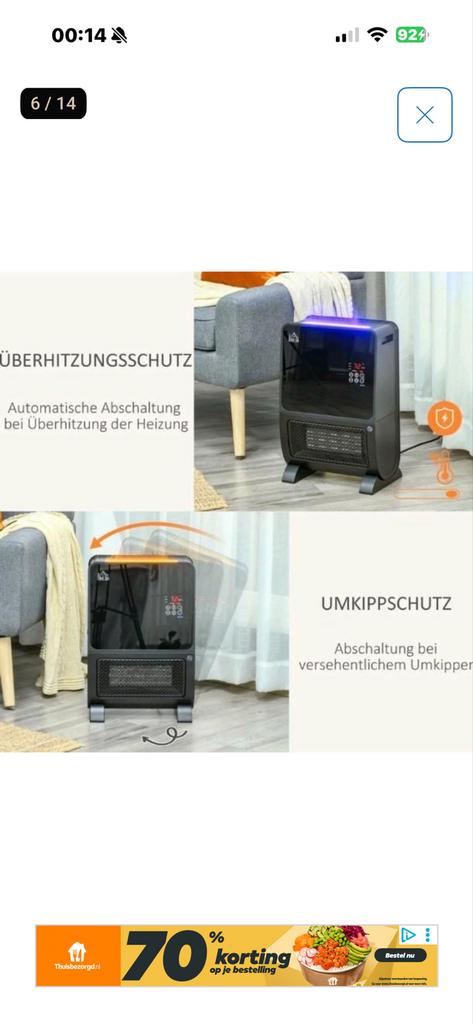 2-in-1 Luchtverhitter met Afstandsbediening en LED, Auto-onderdelen, Airco en Verwarming, Nieuw, Ophalen of Verzenden