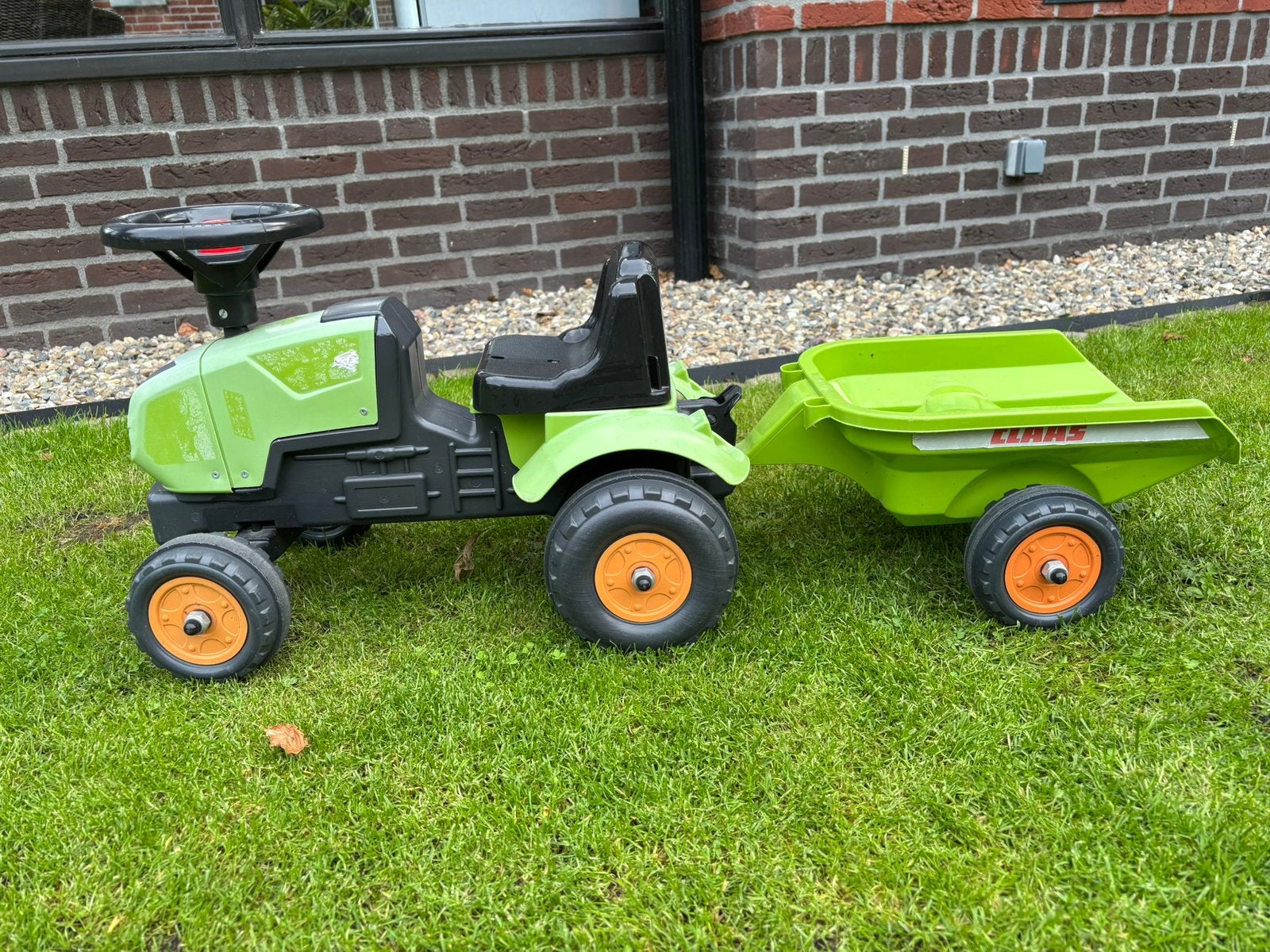 Groene kinder tractor, Ophalen, Gebruikt, Trapvoertuig