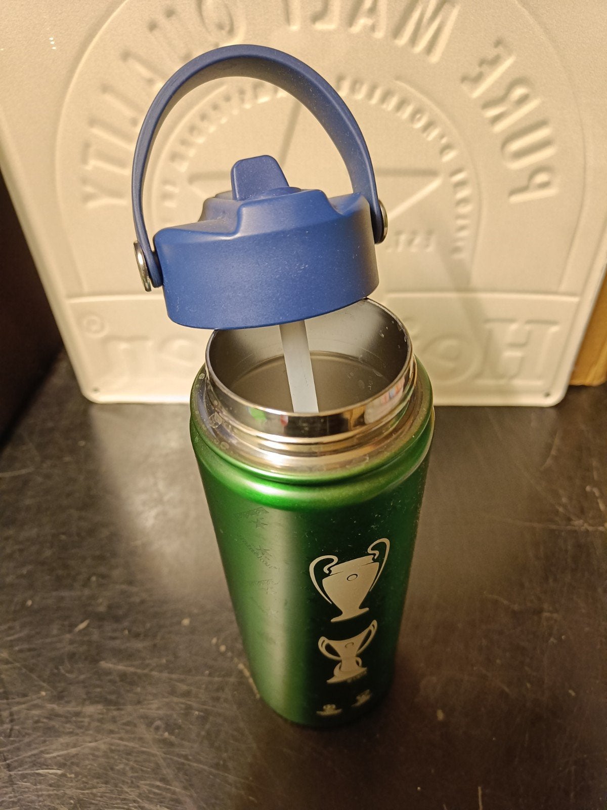 Heineken drinkfles - Zo goed als nieuw, Ophalen of Verzenden, Zo goed als nieuw, Groen, Metaal