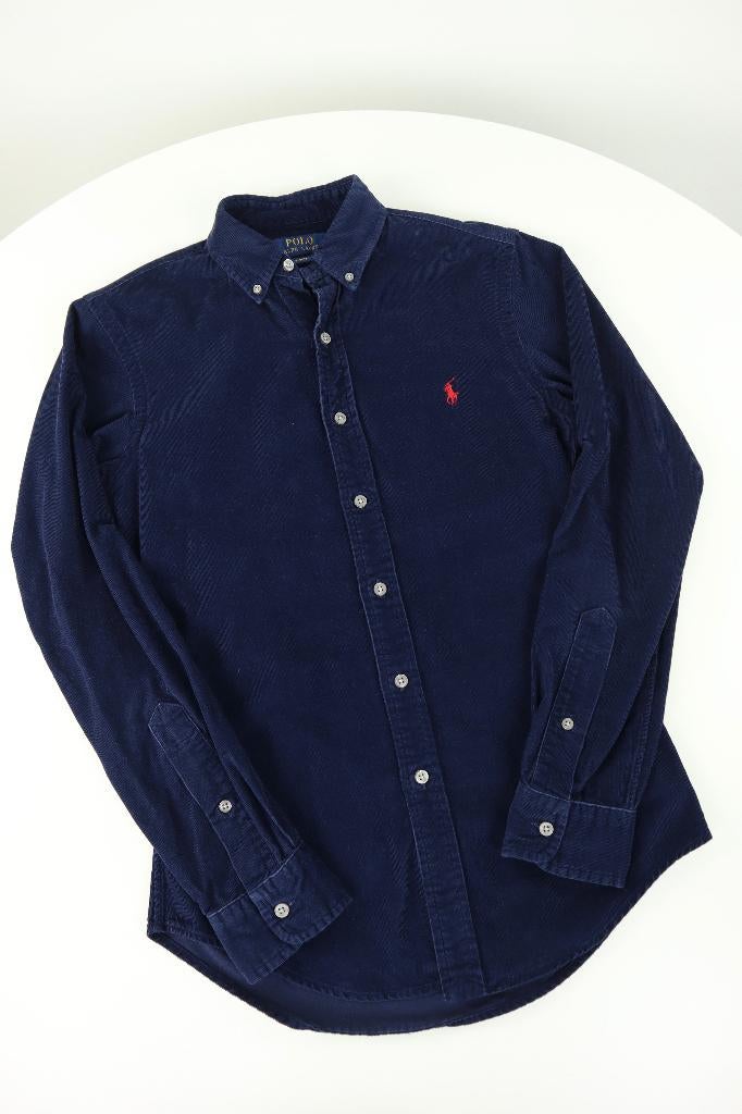 Ralph Lauren corduroy overhemd - XS, -, Blauw, Halswijdte 38 (S) of kleiner, -