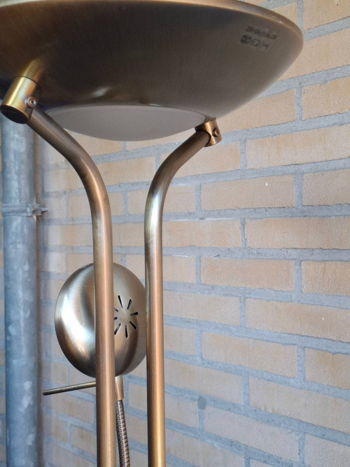 Stijlvolle bronzen vloerlamp met leeslamp, Gebruikt, Metaal, Klassiek, Modern, 150 tot 200 cm