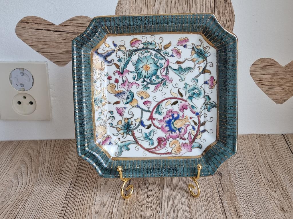 Prachtige Vintage Chinese Tafel Schaal Porselein Cloisonne, Antiek en Kunst, Verzenden