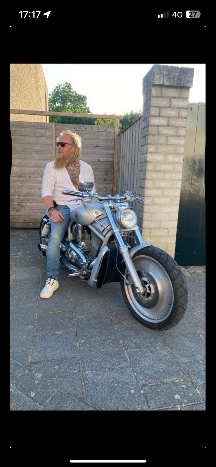 Unieke Custom Harley Davidson V-Rod - Zilverkleurig, Motoren, 1150 cc, 2 cilinders, Sportuitlaat, Gebruikt
