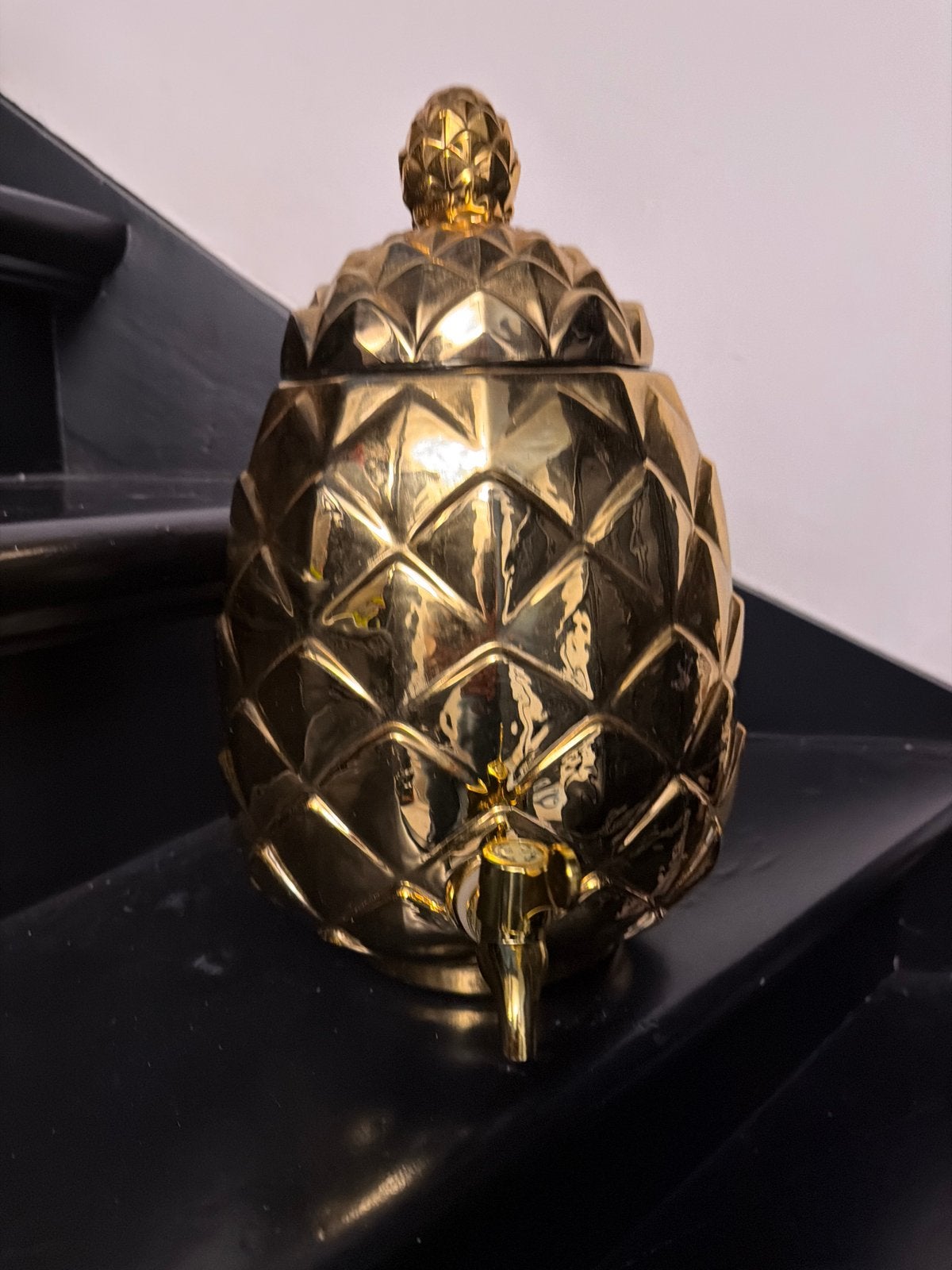 Gouden Ananas Waterdispenser - Glas, Ophalen, Overige stijlen, Zo goed als nieuw, Goud