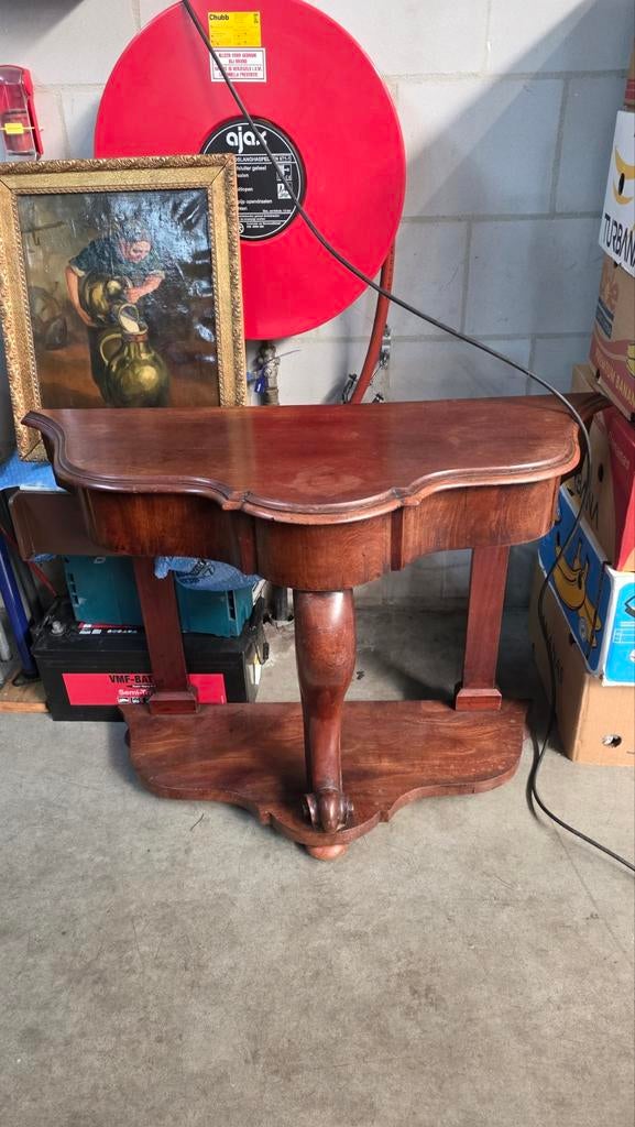 Antieke mahonie sidetable, Huis en Inrichting, Gebruikt, 100 tot 150 cm, Ophalen of Verzenden, 25 tot 50 cm