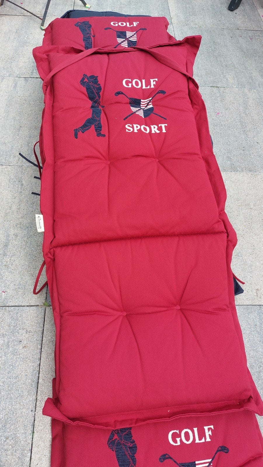 Tuinkussens: 4 hoge rug en 1 ligbed kussen (Golf Sport), Ophalen