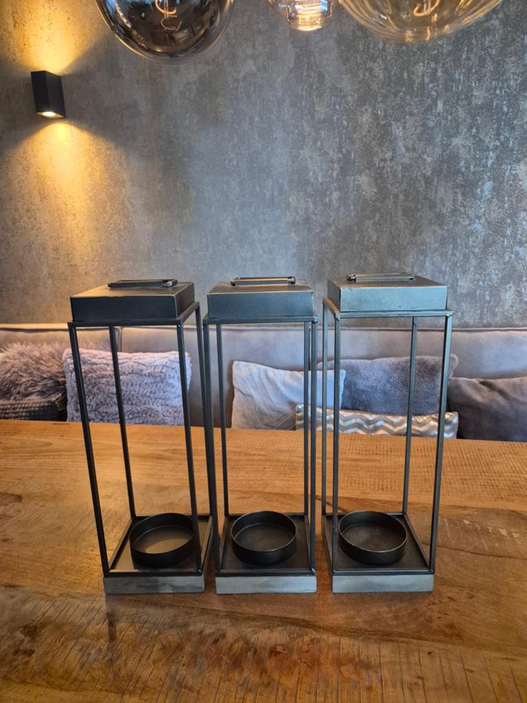 Brons metalen windlichten nieuw, Ophalen, Overige kleuren, 25 tot 50 cm, Nieuw