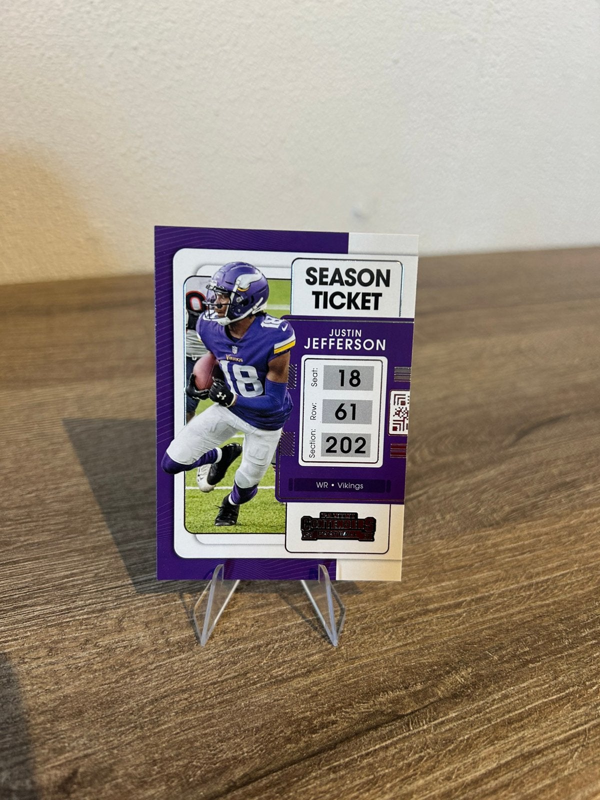Justin Jefferson 2021 Panini Contenders Football #63 Vikings, Ophalen of Verzenden, Zo goed als nieuw, Buitenlandse clubs, Poster, Plaatje of Sticker