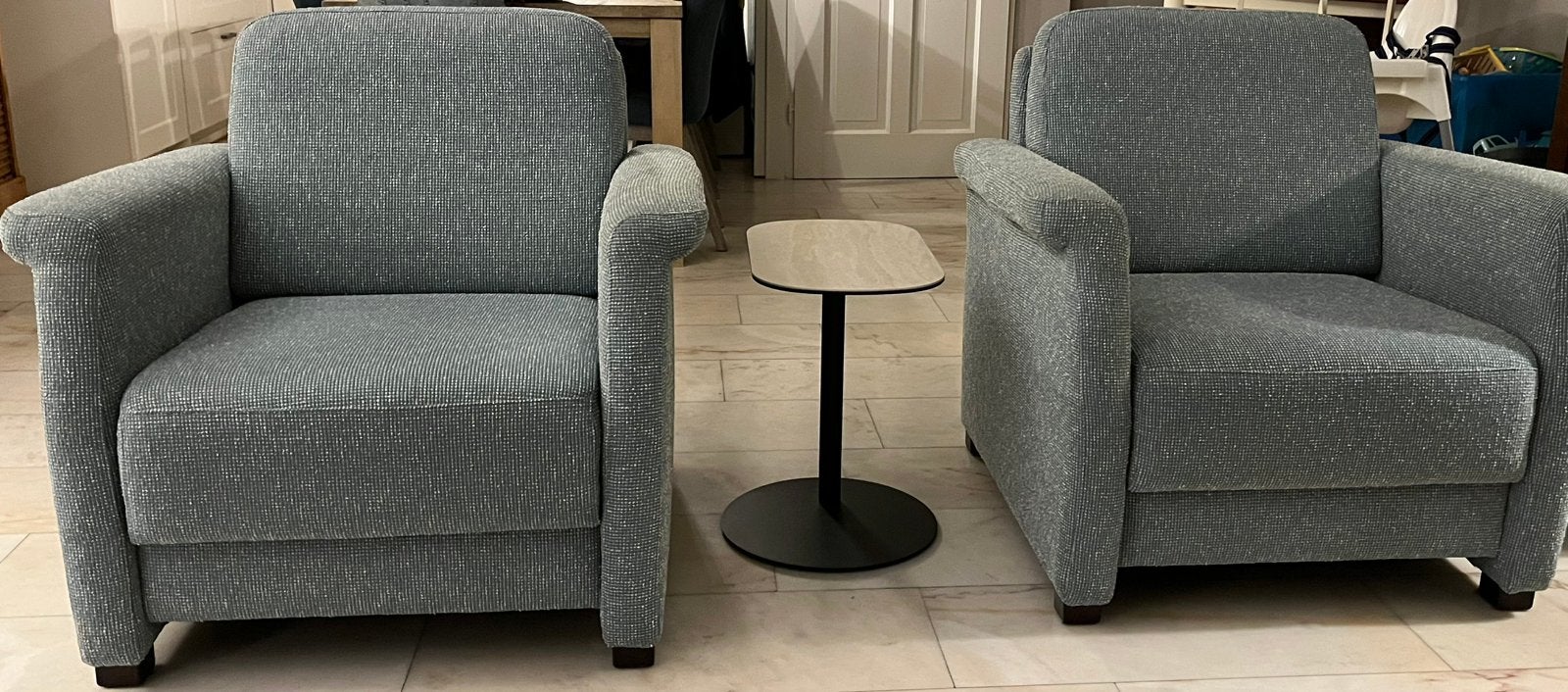 2 kleine fauteuils en 2 ½ zits bankje, Ophalen, Gebruikt, 75 tot 100 cm, 75 tot 100 cm