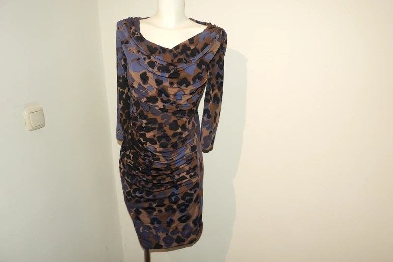 Roberto Cavalli jurk aparte print gesmockt deel IT 42