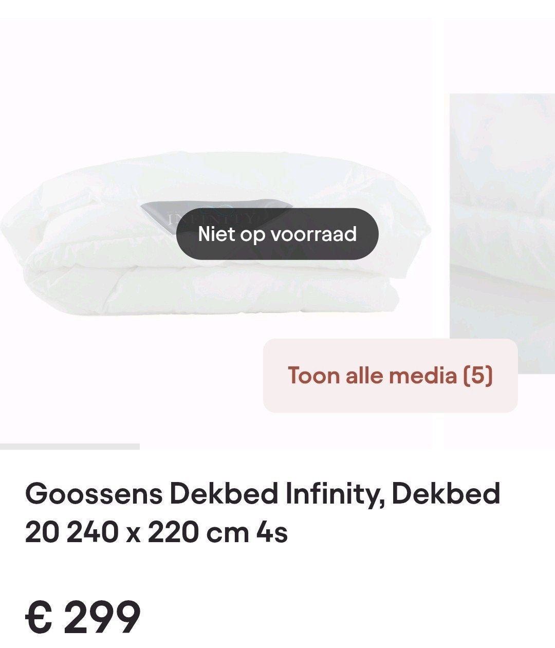 Goossens dekbed 20 240 X 220 4 seizoenen. Lits jumeaux. €10, Gebruikt, Lits-jumeaux, Wit, Ophalen of Verzenden