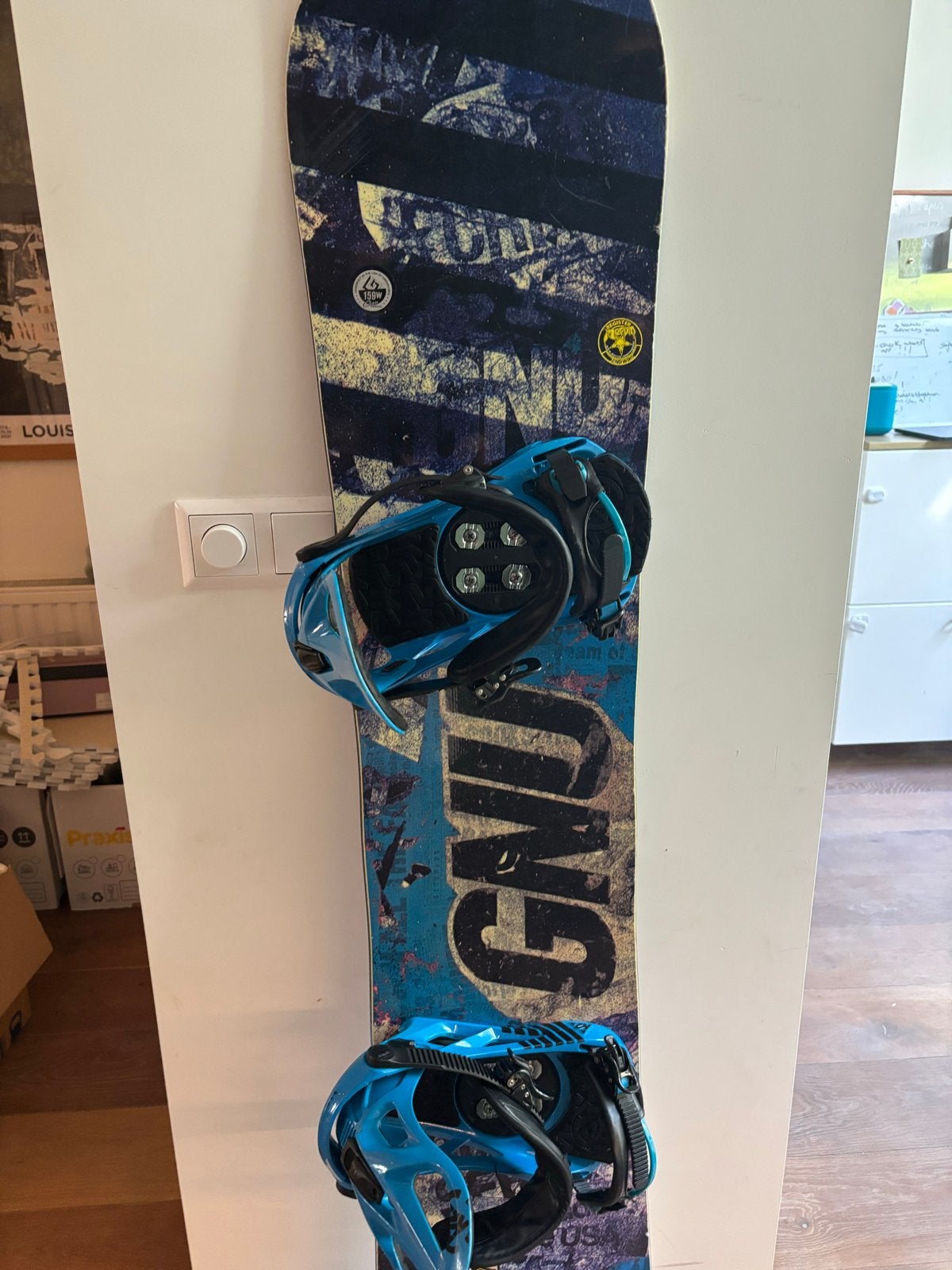 GNU 159W Snowboard + K2 Sonic binding + Burton bag, Ophalen, Gebruikt, Board
