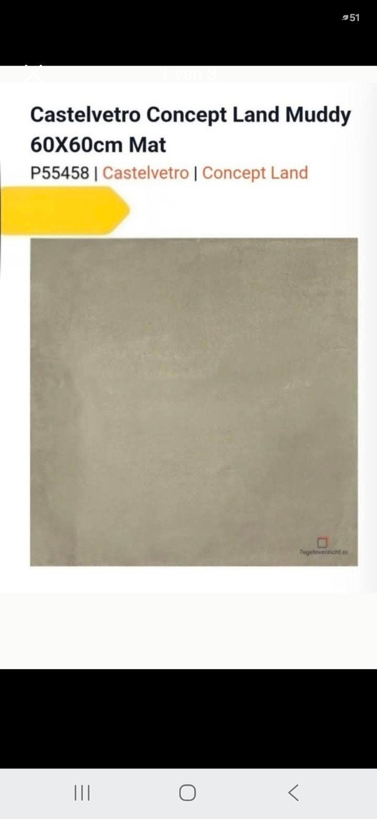 Castelvetro Concept Land Muddy tegels 60x60cm mat - ca. 5m2, Ophalen, 60 cm of meer, Nieuw, Minder dan 5 m²