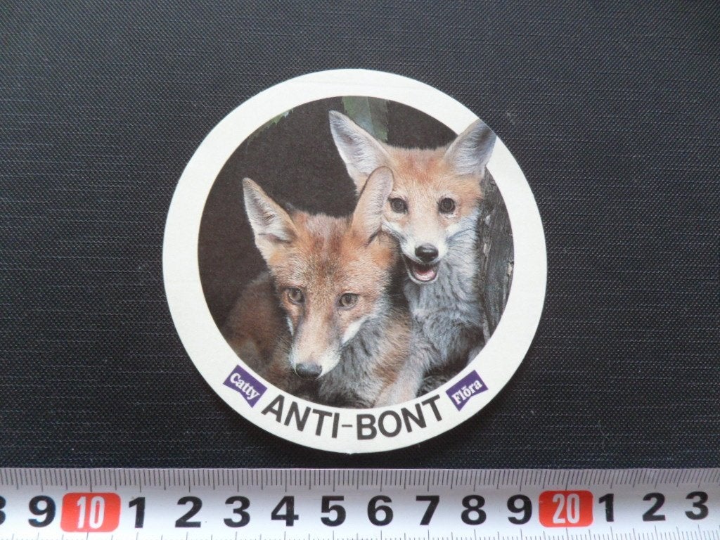 sticker catty / flora anti-bont - vos vossen vosjes *, Ophalen, Zo goed als nieuw