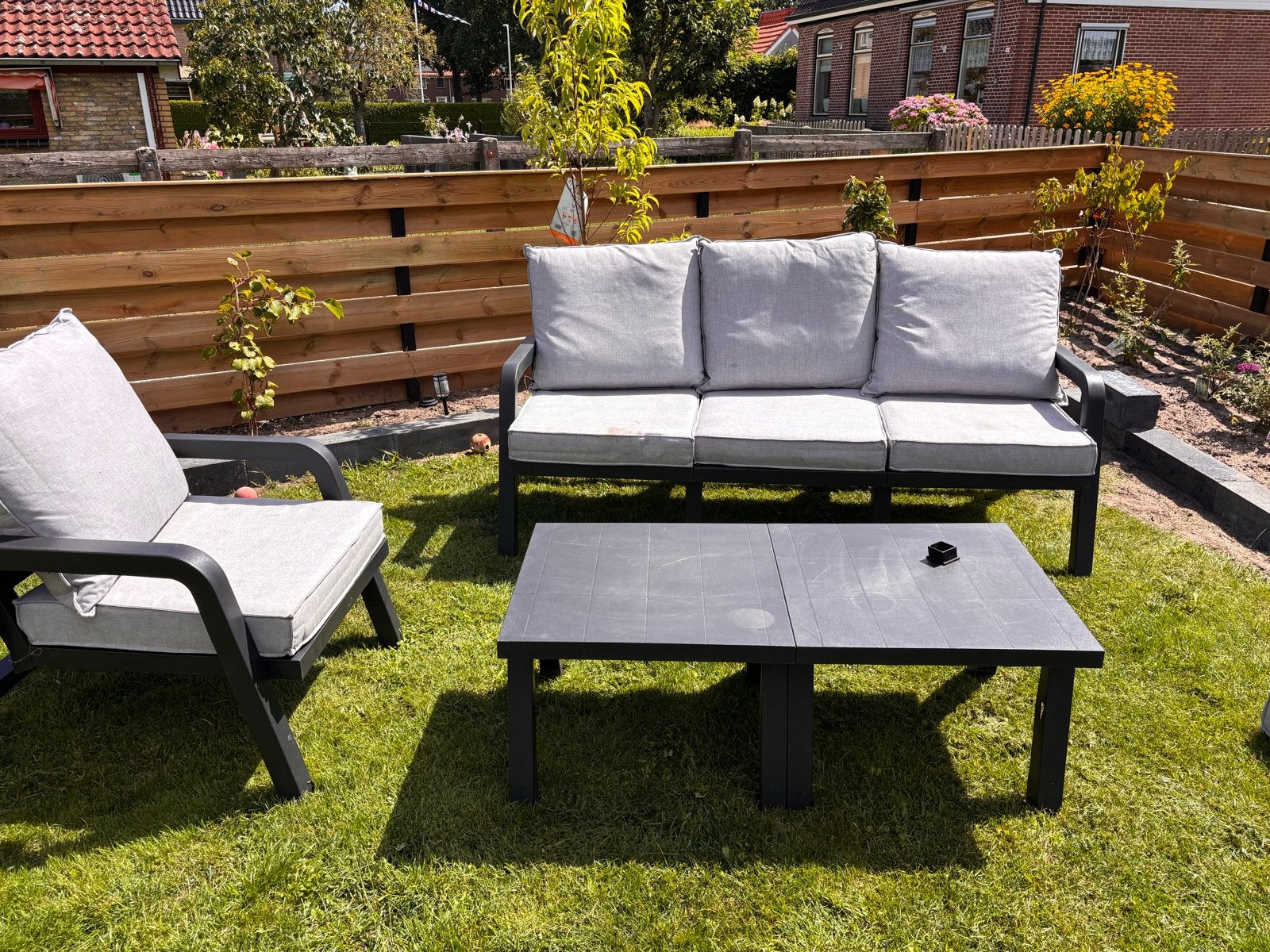 Hartman loungeset met lichte gebruikssporen, Tuin en Terras, Tuinsets en Loungesets, Ophalen, 4 zitplaatsen, Gebruikt, Aluminium