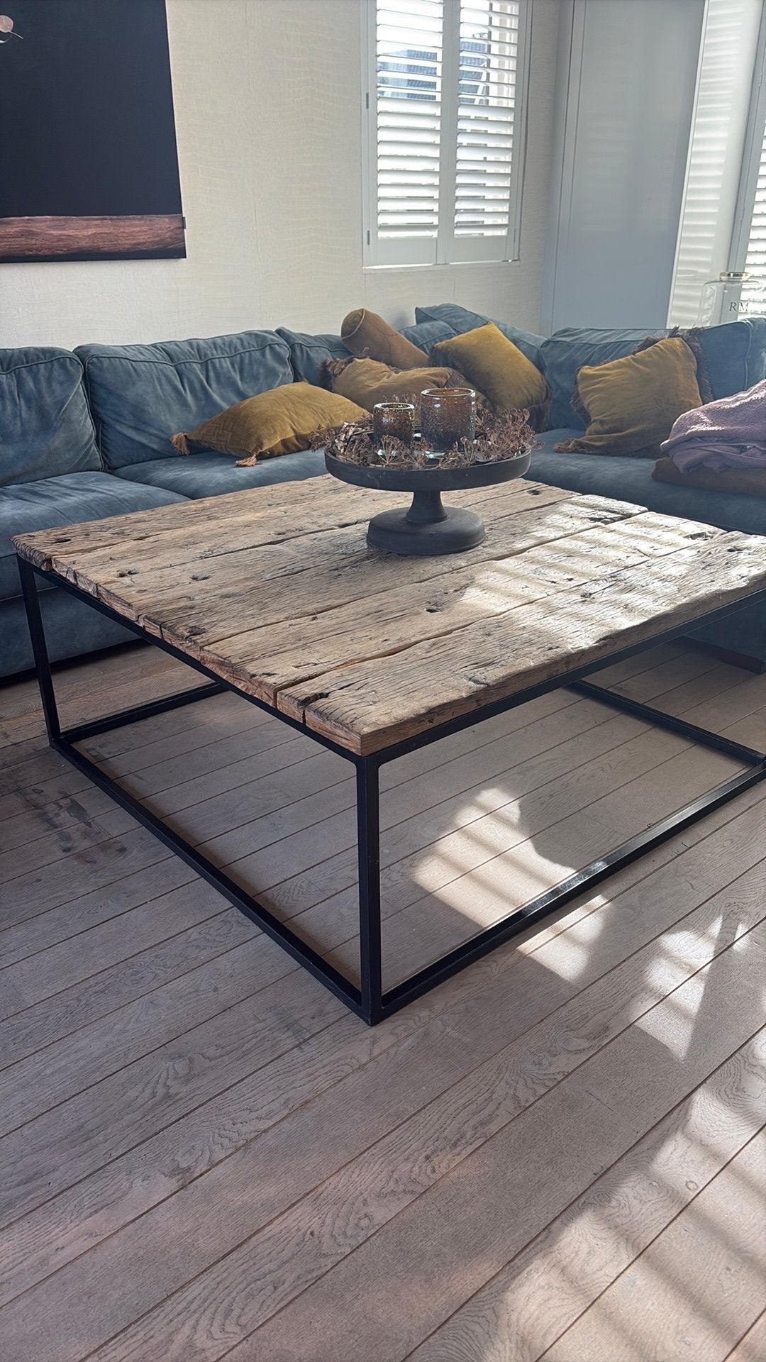 Salon tafel 124x 129, Overige houtsoorten, 50 – 75, Gebruikt, Vierkant