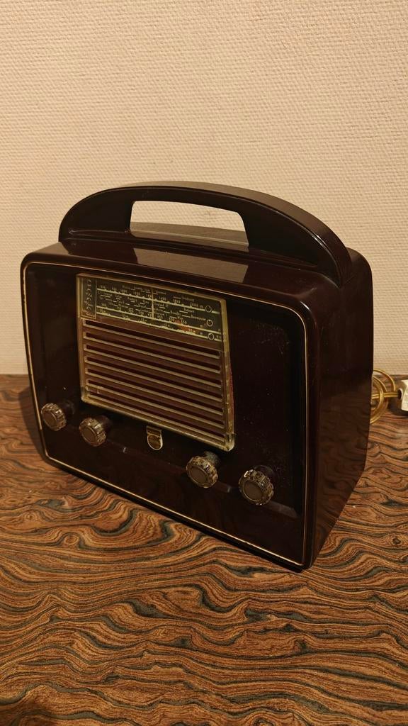 Philips LX 422 AB Draagbare Radio - Vintage Bruin, Antiek en Kunst, Ophalen of Verzenden