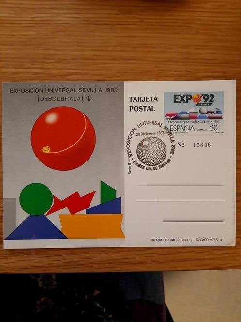Spanje briefkaart Expo92 Sevilla, Verzenden, Briefkaart