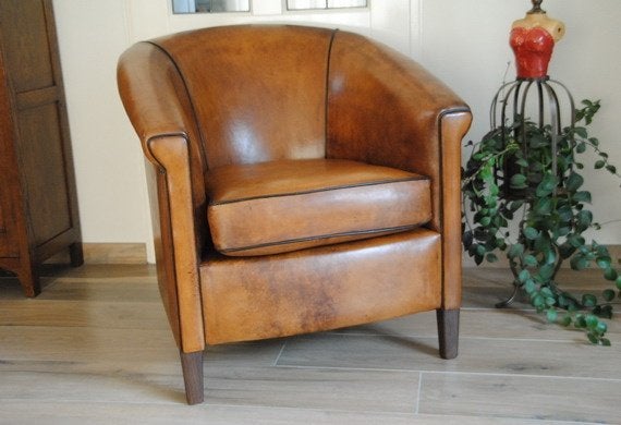 schapenleren fauteuil, Ophalen, Nieuw, 75 tot 100 cm, Leer