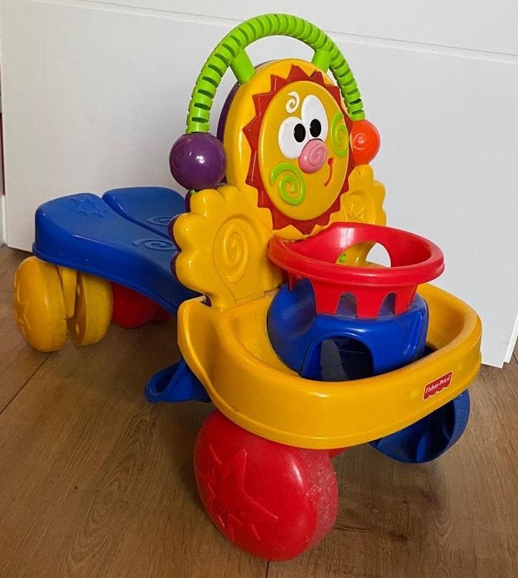 Fisher-Price Loopauto en Loopkar 2-in-1 met Muziek, Ophalen, Gebruikt, Duw- of Trekspeelgoed, Met geluid