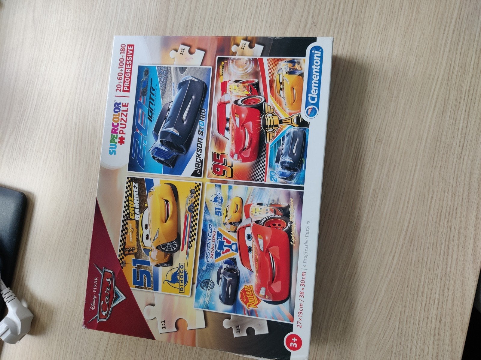 Cars puzzel 4 maten, 20, 60, 100 en 180 stukjes, Ophalen of Verzenden, Meer dan 50 stukjes, Zo goed als nieuw, 6 jaar of ouder