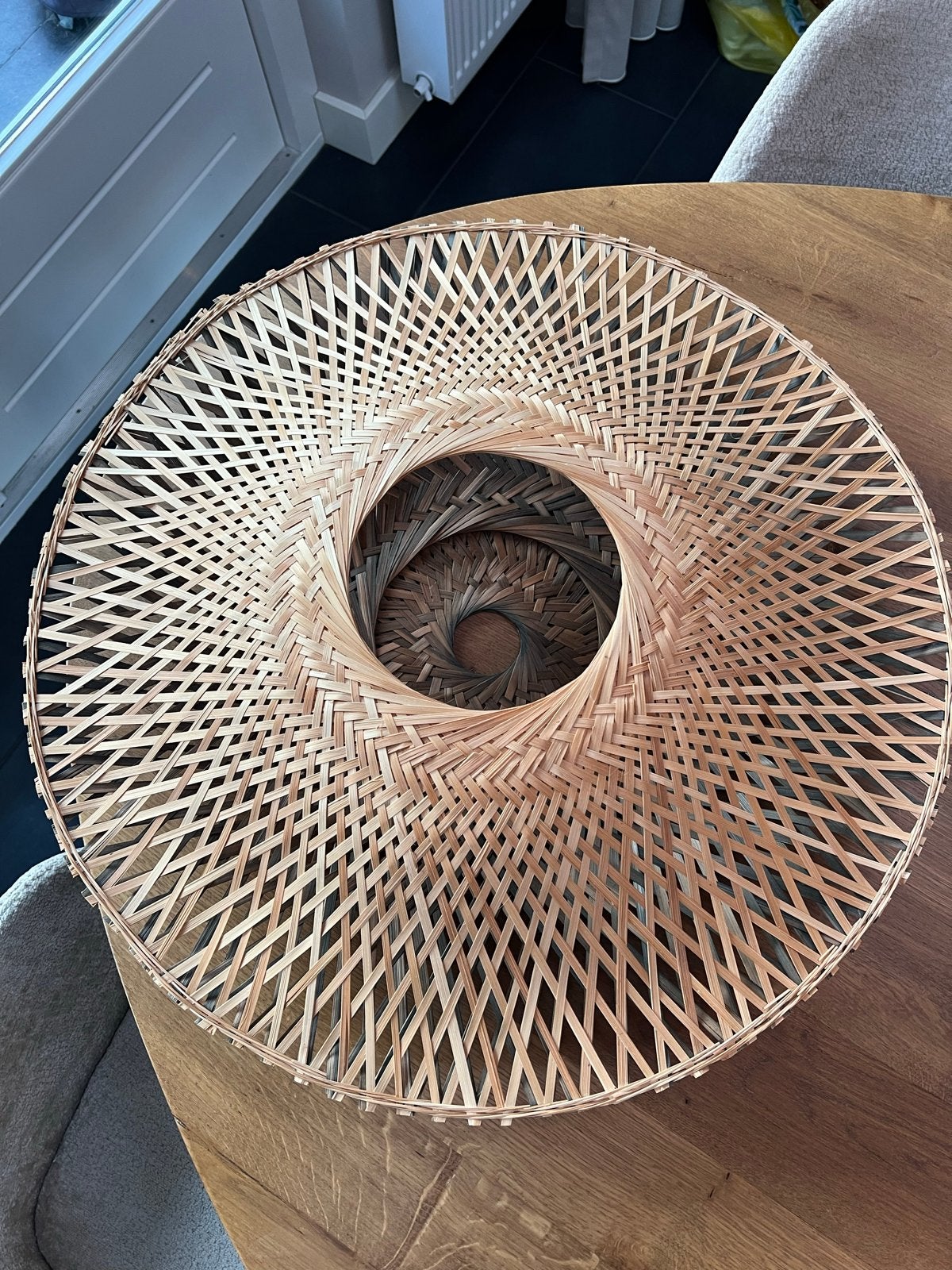 Good & Mojo Kalimantan wandlamp (M) - Ø 60cm, Ophalen, Met schakelaar, Natuurlijk materiaal, E27 (groot)