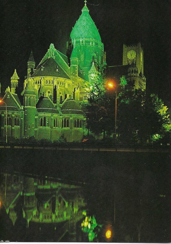 Haarlem- -Verlichte St. Bavo., Ophalen of Verzenden, 1980 tot heden, Gelopen, Noord-Holland