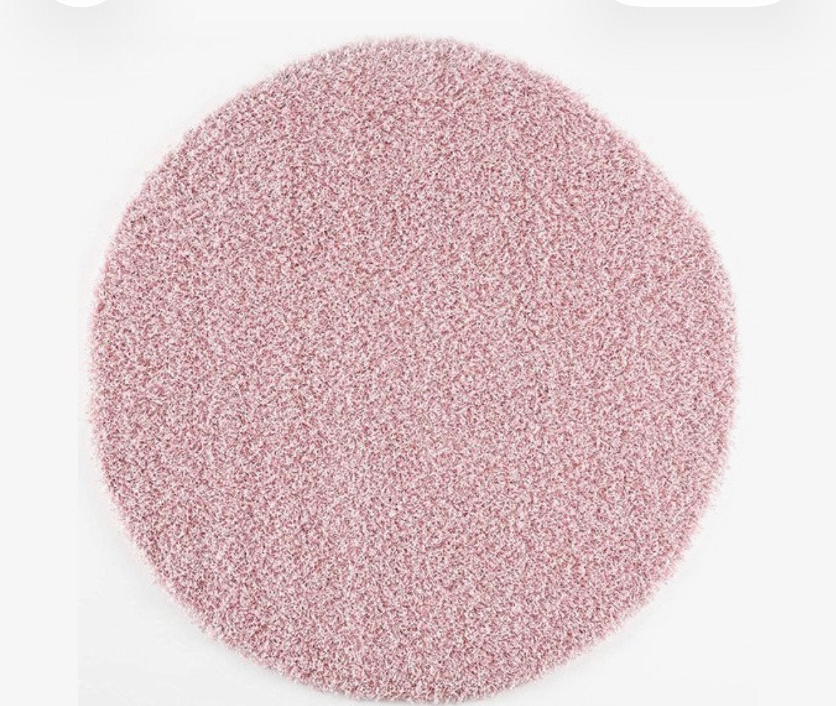 Shaggy vloerkleed rond 150cm licht roze, Ophalen, Zo goed als nieuw, Rond, 100 tot 150 cm