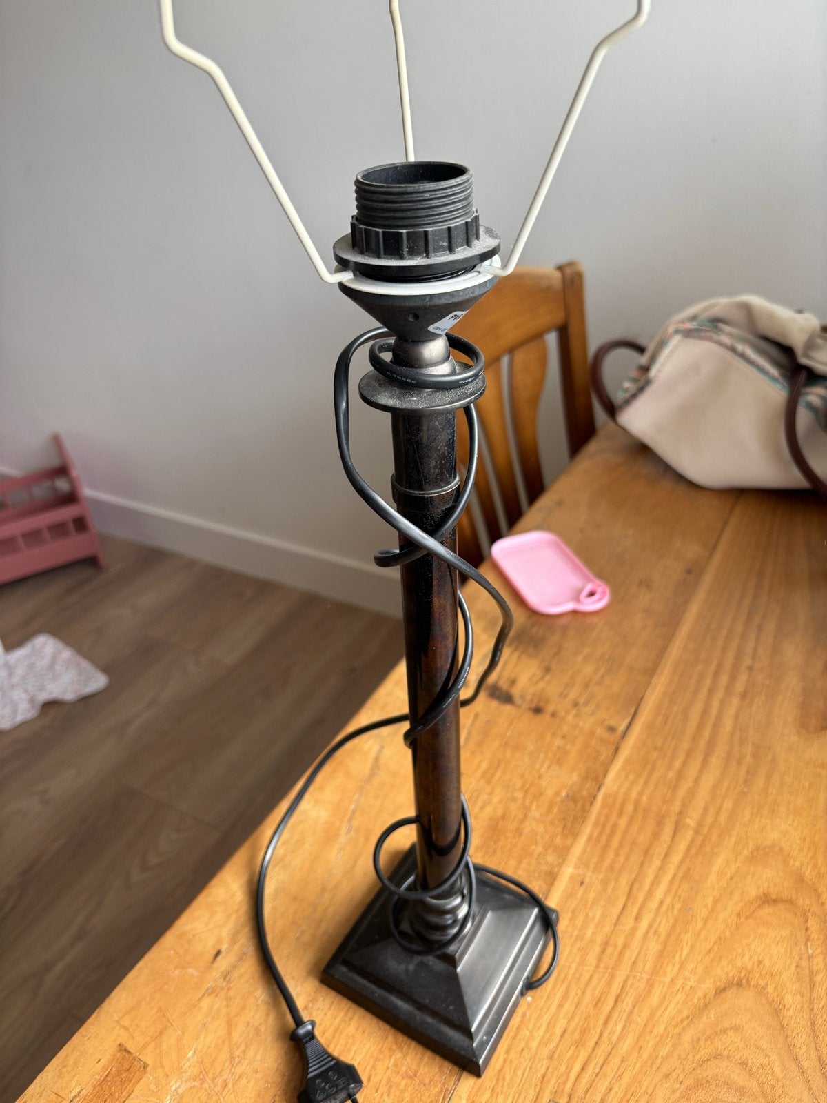 Klassieke tafellamp zonder kap, Huis en Inrichting, Gebruikt, Zwart, E27 (groot), Ophalen of Verzenden
