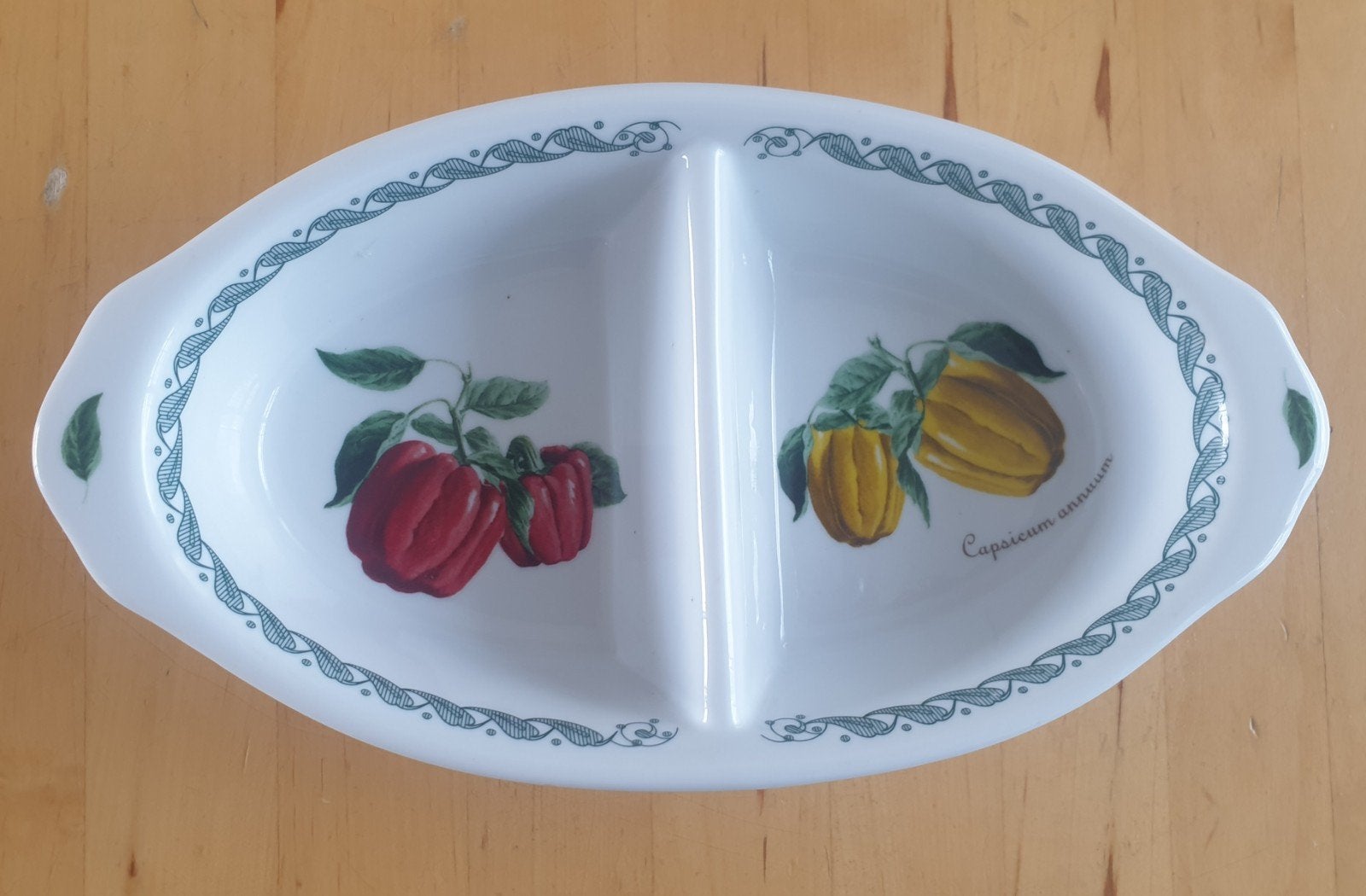 2 vaks porseleinen schaal met afbeelding paprika's, Ophalen of Verzenden, Zo goed als nieuw