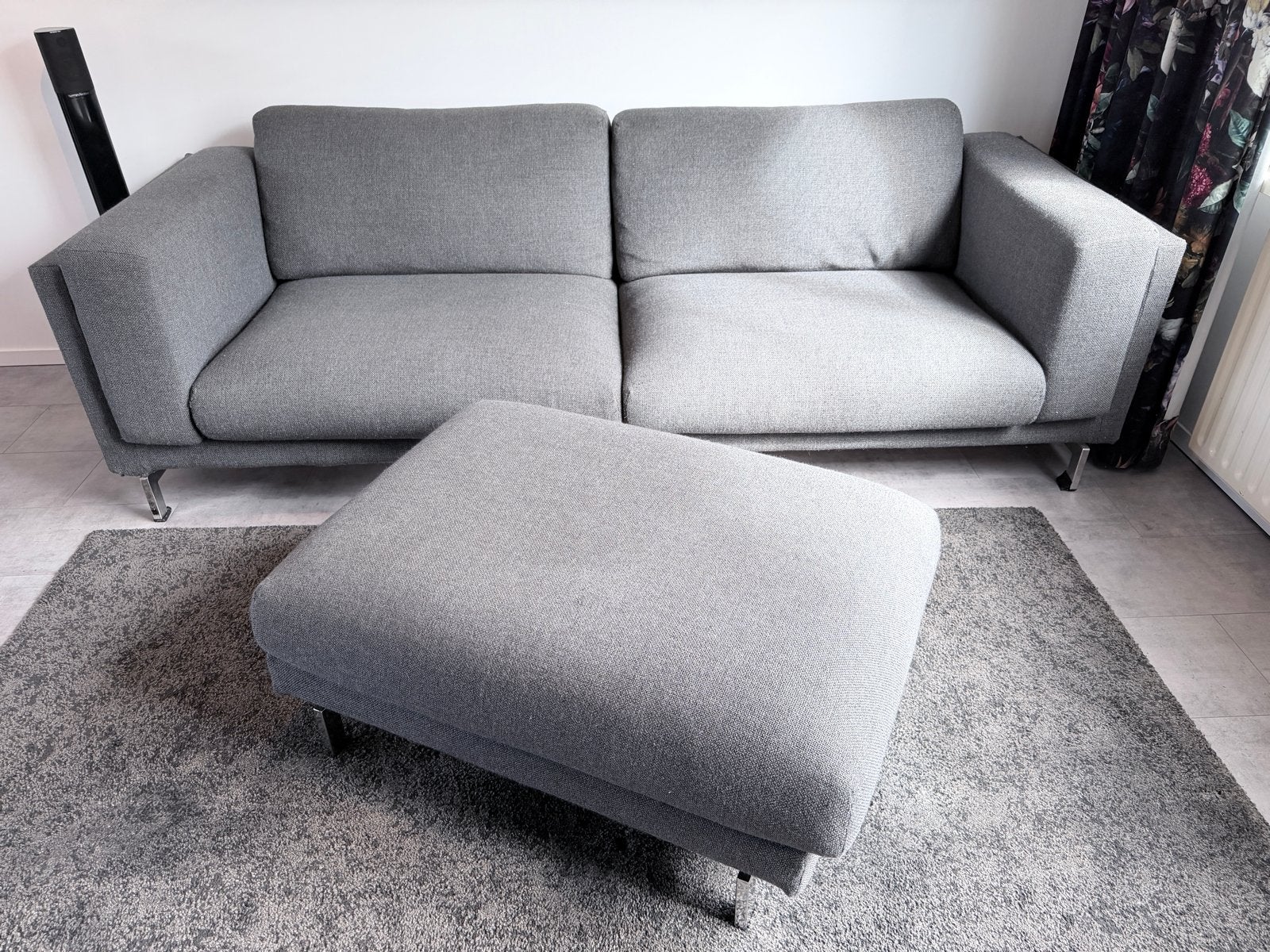 IKEA Nockeby 3-4 zitsbank met chaise longue en poef, Huis en Inrichting, Ophalen, 250 tot 300 cm, Hoekbank, Driepersoons