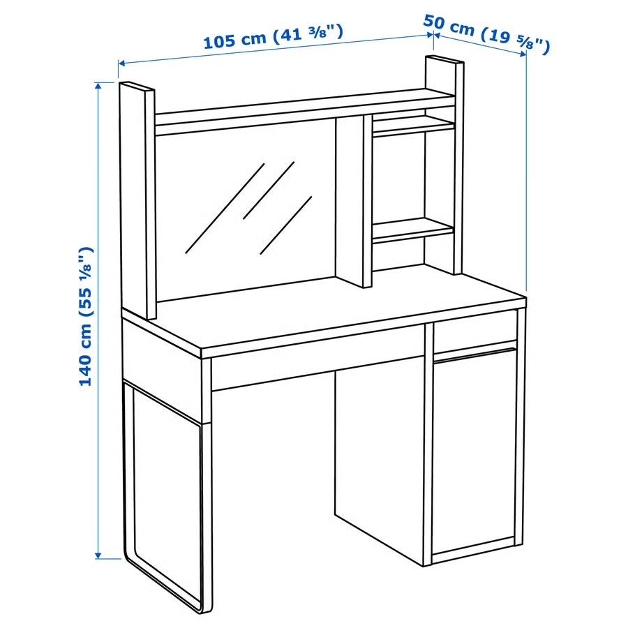 IKEA Micke Bureau Wit - Z.G.A.N. (105x50 cm), Huis en Inrichting, Bureaus, Ophalen of Verzenden, Zo goed als nieuw, IKEA, Wit