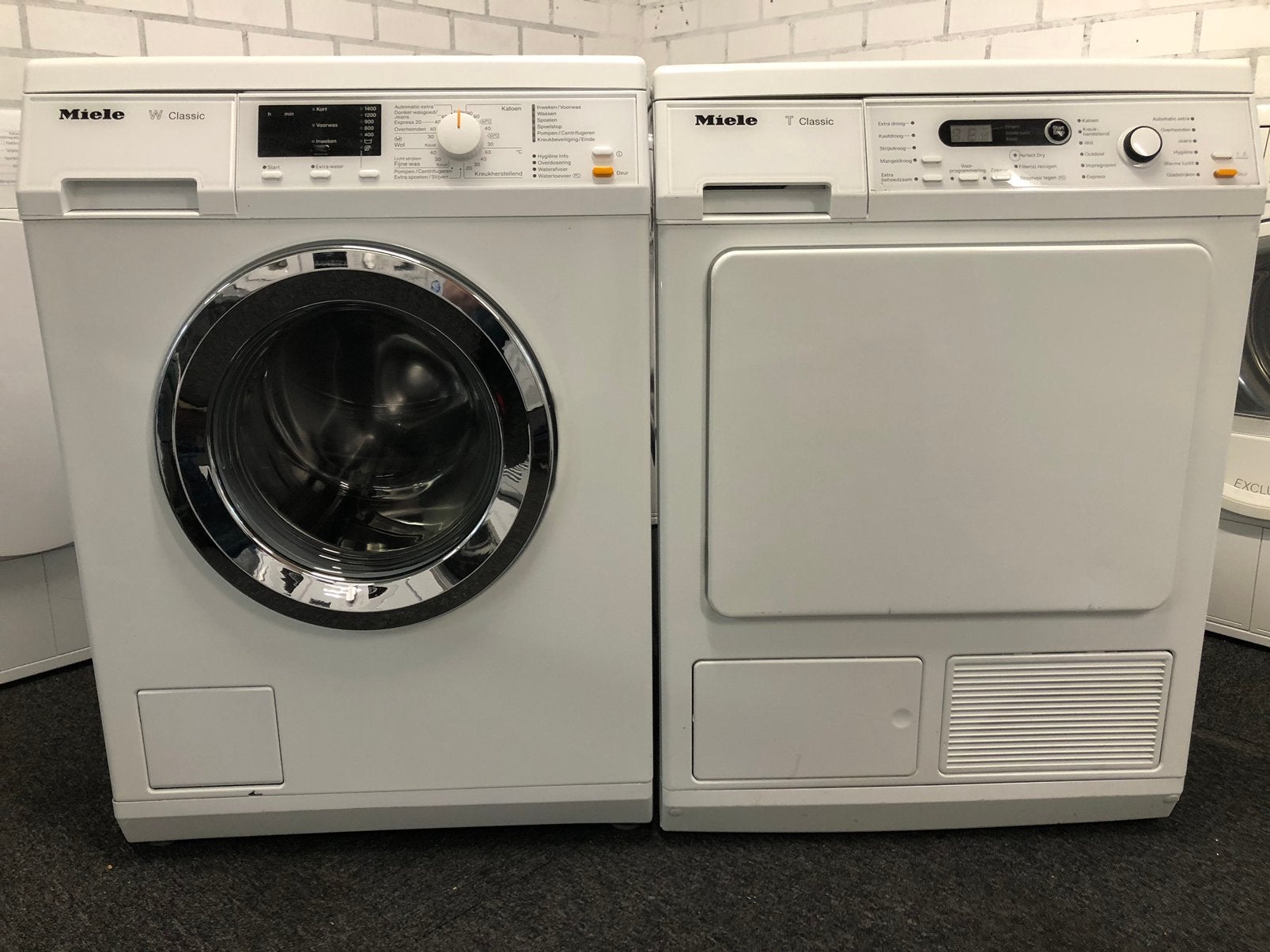 SET Miele wasmachine + Warmtepomp droger 7kg A+++ GARANTIE, Witgoed en Apparatuur, Wasdrogers, Zo goed als nieuw, Overige typen